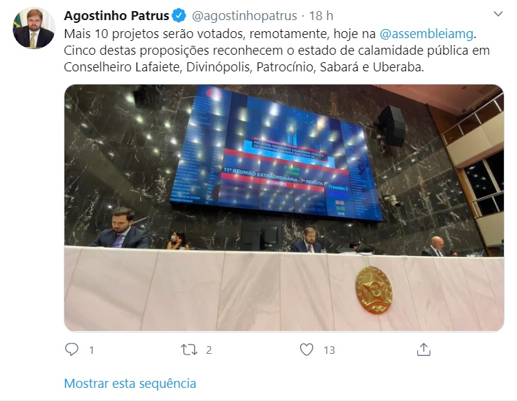 24-04-2020 Tweet Agostinho Patrus