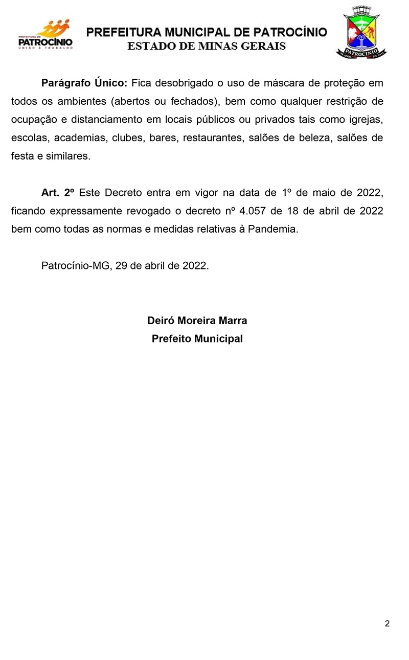 Decreto nº 4-058-2022 - COVID - encerramento da emergência em saúde-2