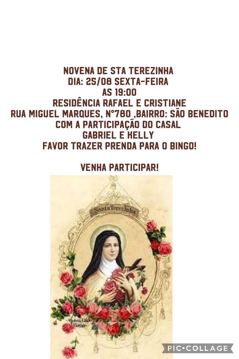 25-08-2023 Novena Santa Terezinha Rafael e Cristiane Banner