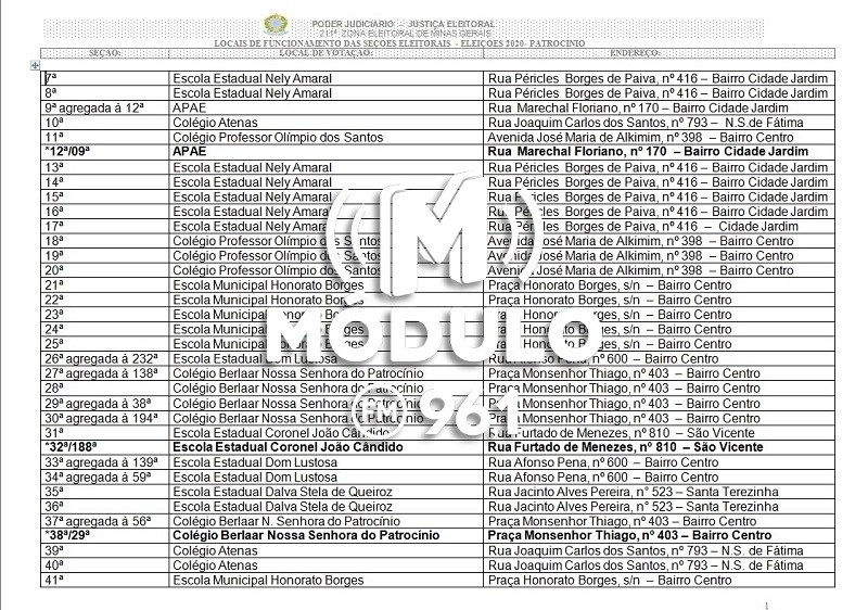 12-11-2020 01 Seção Eleitoral