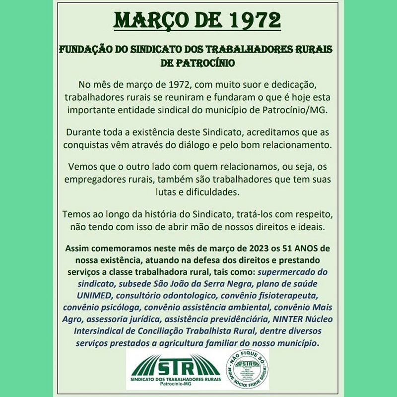 14-03-2023 Sindicato dos Trabalhadores Rurais 51 anos