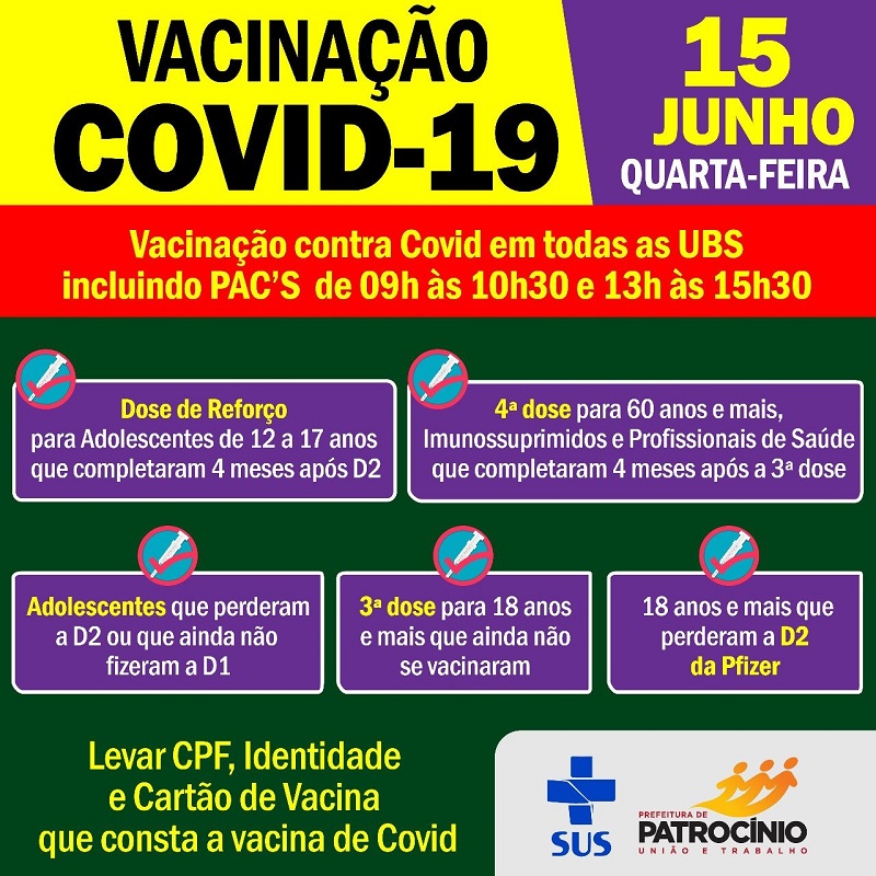 14-06-2022 Vacinação Covid 19 quarta