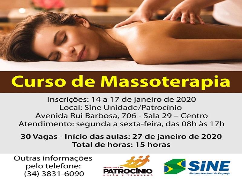 SINE de Patrocínio oferece curso de massoterapia