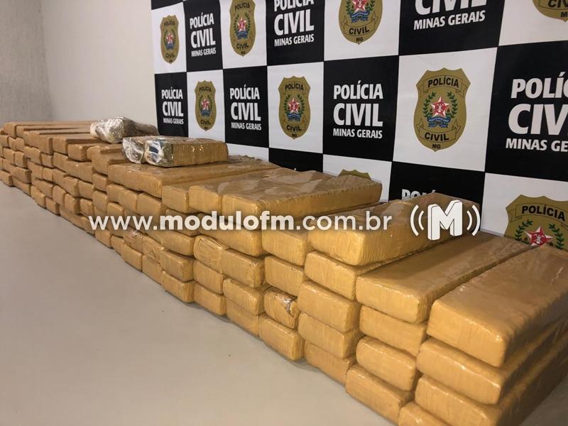 Polícia intercepta veículo com 100 kg de drogas na BR-365