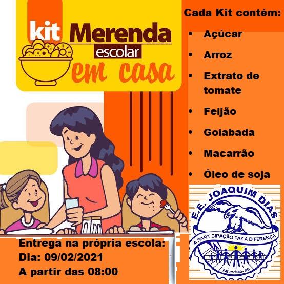 Escola Joaquim Dias entregará cesta de alimento nesta terça-feira(09/02)