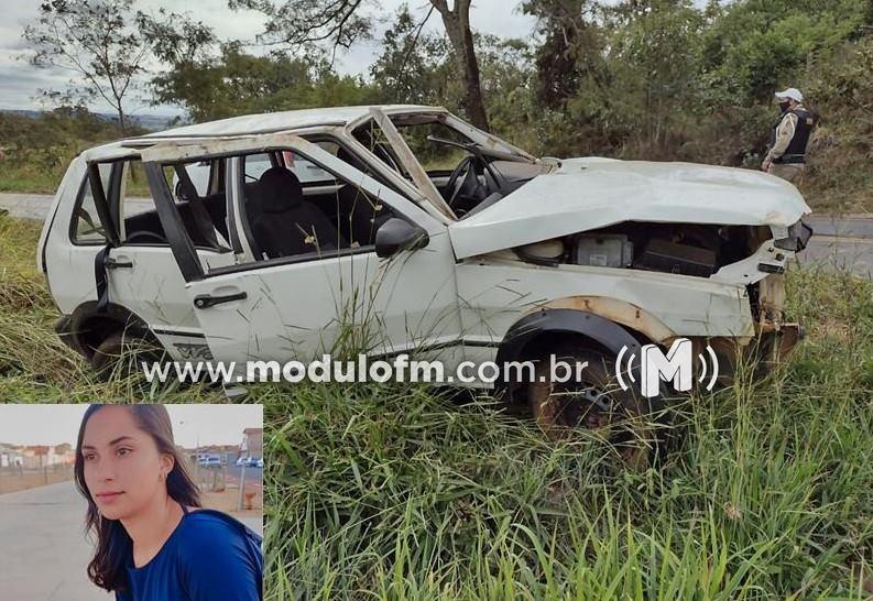 Capotamento de veículo na MG 230 deixa adolescente de 15 anos morta