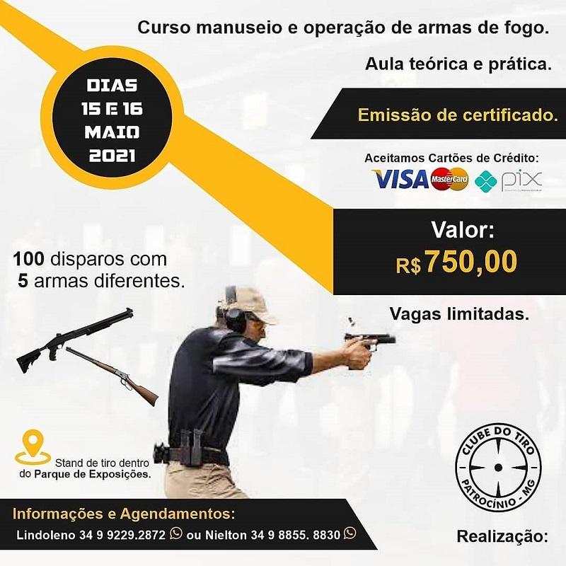 Clube do Tiro promove curso de manuseio e operação de armas de fogo