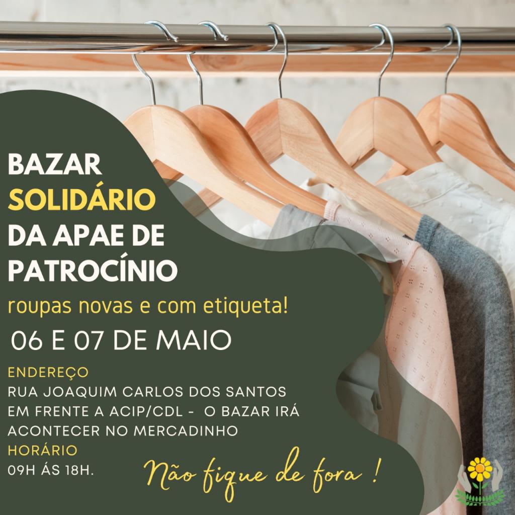 Tem início nesta quinta-feira (06/05) bazar da APAE