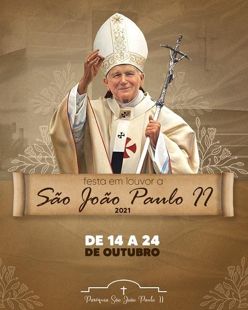 Tem inicio nesta quarta-feira (14/10) as festividades em louvor a São João Paulo Segundo