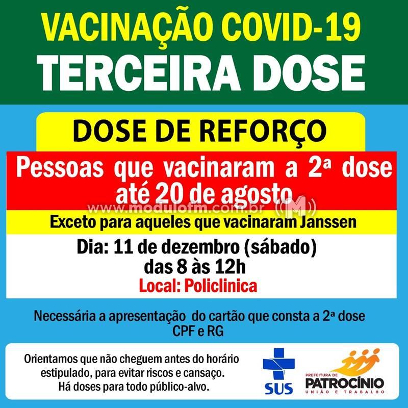 Pessoas que tomaram a 2ª dose até 20 de agosto serão vacinadas com 3ª dose contra o Covid