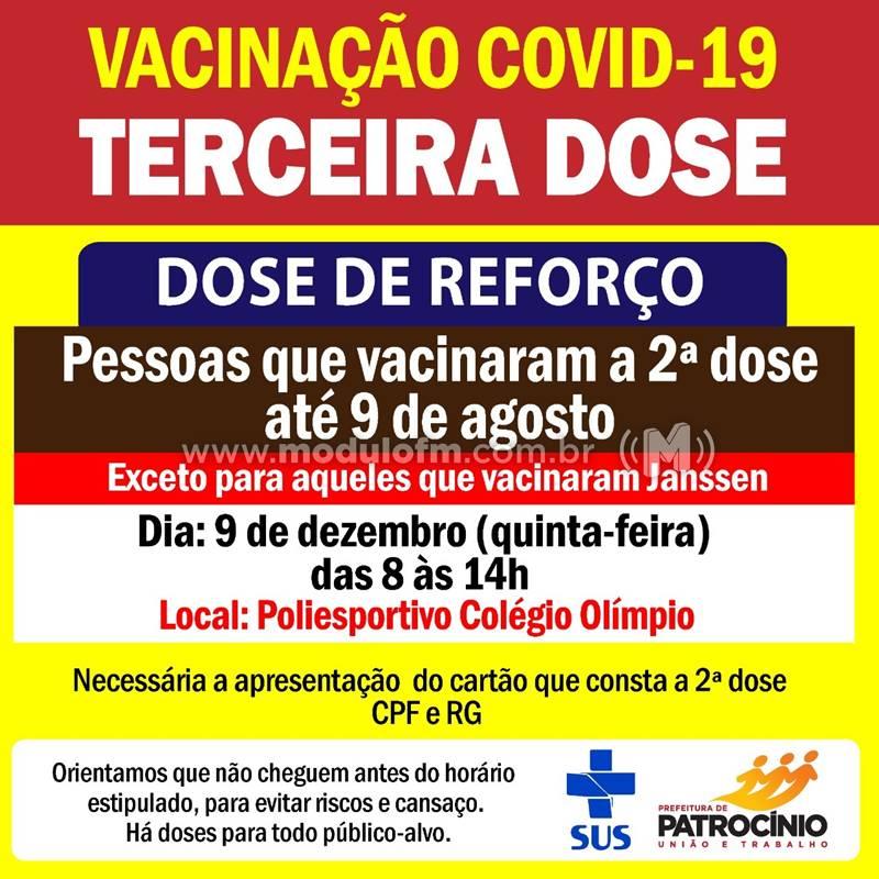 Pessoas que tomaram a 2ª dose até 9 de agosto serão vacinadas com a 3ª dose contra o Covid