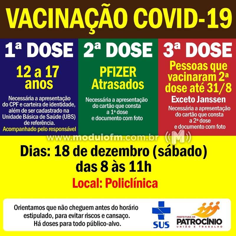 Secretaria de Saúde divulga novas datas de imunização das 1ª, 2ª e 3ª doses contra o Covid-19