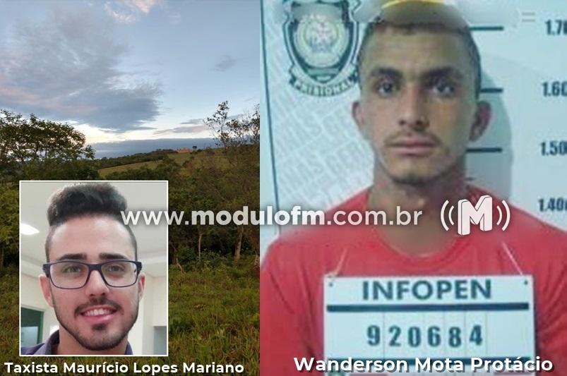 Wanderson “Novo Lazáro” foi preso em Patrocínio por homicídio de taxista de São Gotardo e liberado após quatro meses. Buscas pelo assassino chegam ao 5º dia em Goiás e mobilizam mais de 50 agentes
