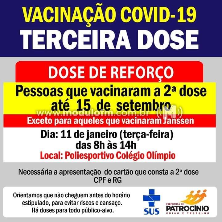 Pessoas imunizadas com a 2ª dose até 15 de setembro poderão tomar dose reforço nesta terça-feira (11)