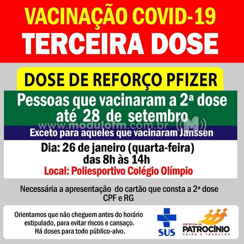 Pessoas que receberam a 2ª dose até dia 28 de setembro serão imunizadas com a dose de reforço