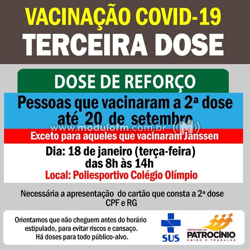 Pessoas que se vacinaram com a 2ª dose até dia 20 de setembro receberão dose de reforço nesta terça-feira (18)