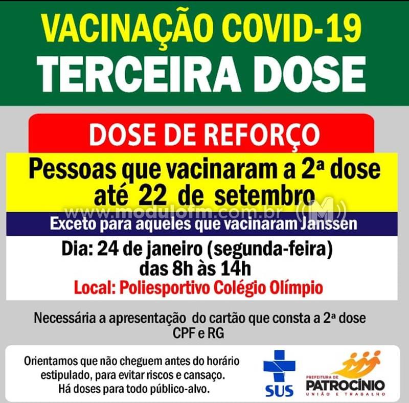 Pessoas que tomaram a 2ª dose até dia 22 de setembro serão imunizadas com dose de reforço
