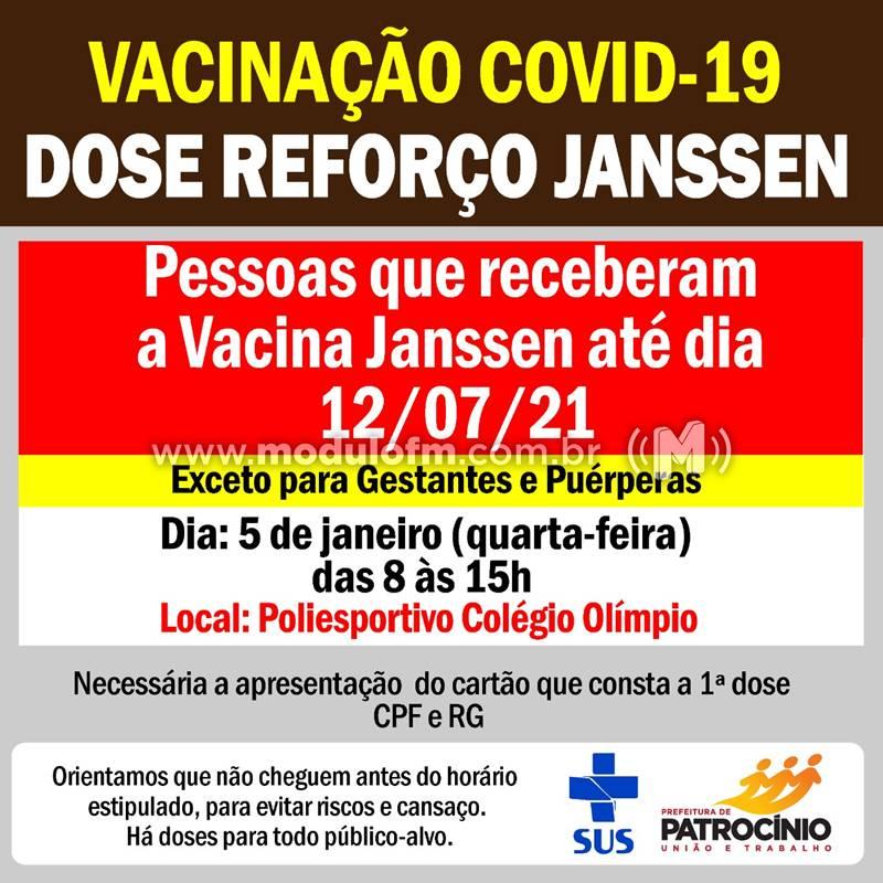 Saúde convoca pessoas que tomaram Jansen até o 12 de julho para se imunizarem com a dose de reforço