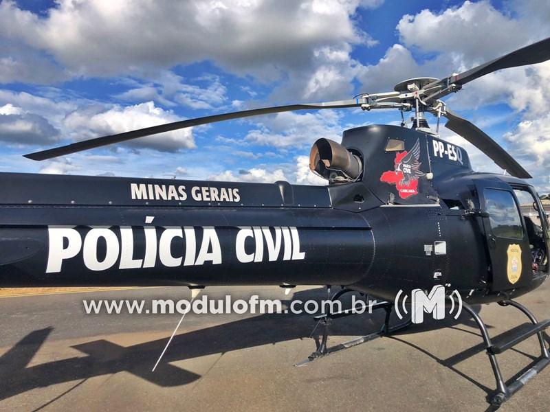 Operação contra o tráfico de drogas  mobiliza helicóptero e vários policiais  na região