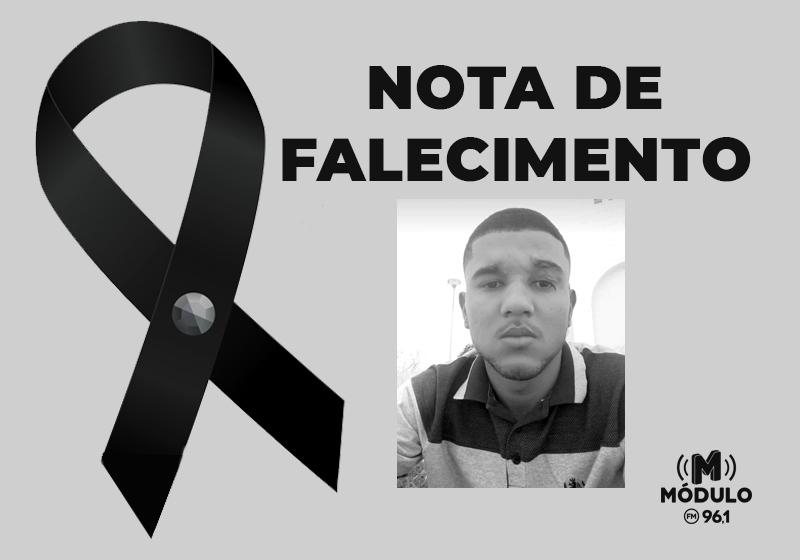 Nota de falecimento de Rafael Nascimento Nunes aos 24 anos