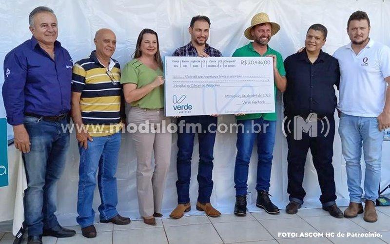 Hospital do Câncer de Patrocínio recebeu repasse de R$ 20,4 mil da Verde Agritech