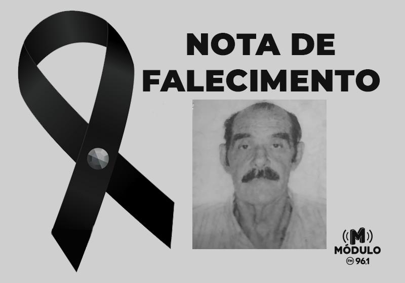 Nota de falecimento Sr. Onofre Martins de Araújo aos 71 anos