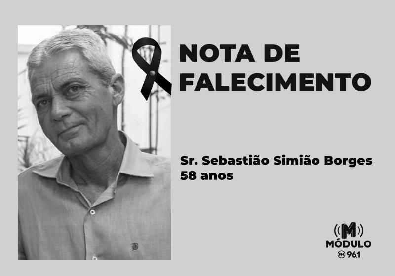 Nota de falecimento Sr. Sebastião Simião Borges aos 58 anos