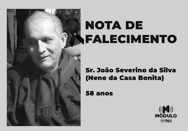 Nota de falecimento Sr. João Severino da Silva (Nene...