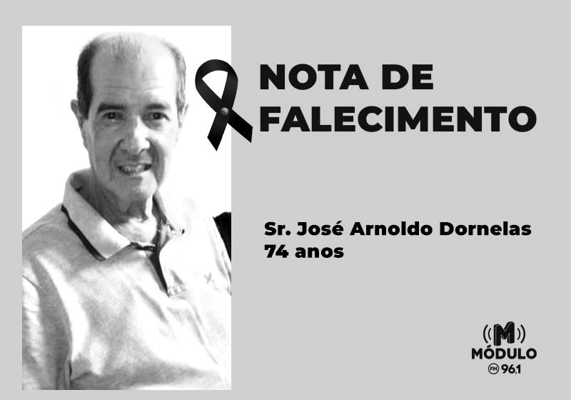 Nota de falecimento Sr. José Arnoldo Dornelas aos 74 anos
