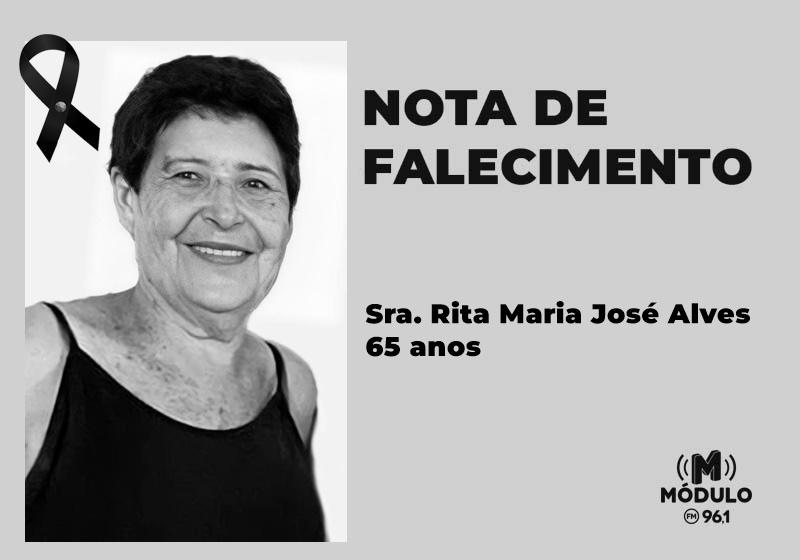 Nota de falecimento Sra. Rita Maria José Alves aos 65 anos