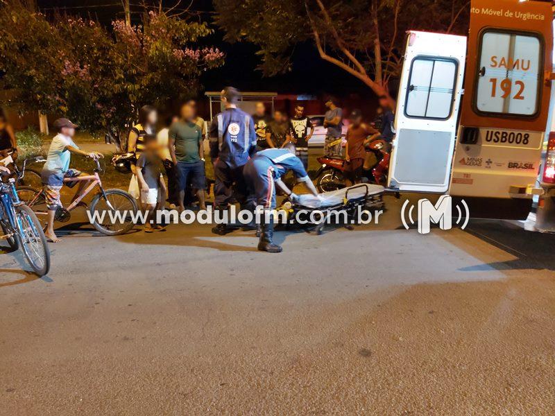 Motociclista fica ferido após colisão com veículo em Patrocínio