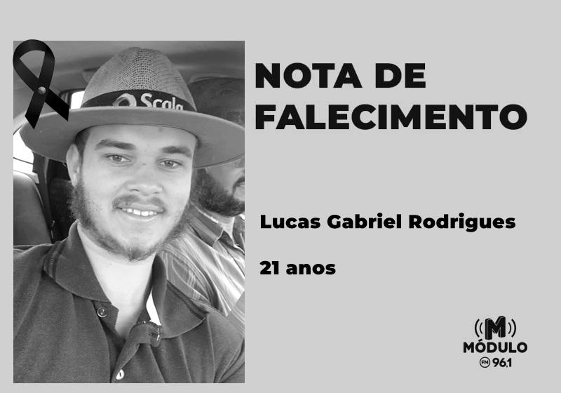 Nota de falecimento de Lucas Gabriel Rodrigues aos 21 anos