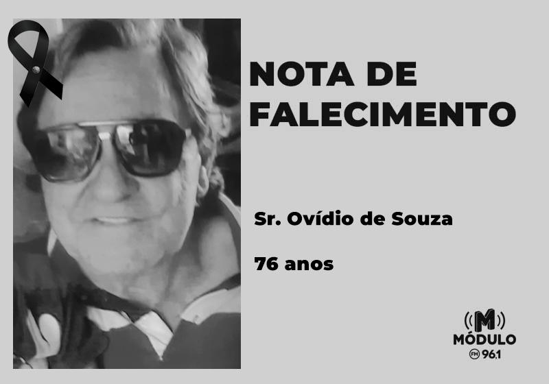 Nota de falecimento Sr. Ovídio de Souza aos 76 anos
