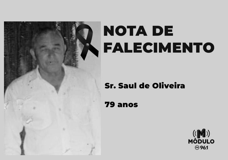 Nota de falecimento Sr. Saul de Oliveira aos 79 anos