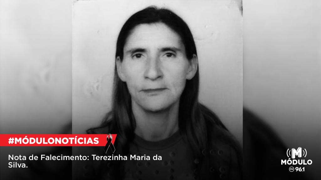 Nota de falecimento: Terezinha Maria da Silva