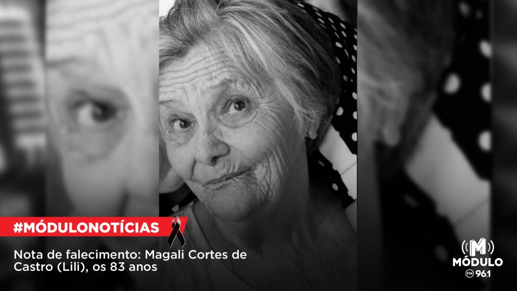 Nota de Falecimento: Magali Cortes de Castro (Lili), os 83 anos