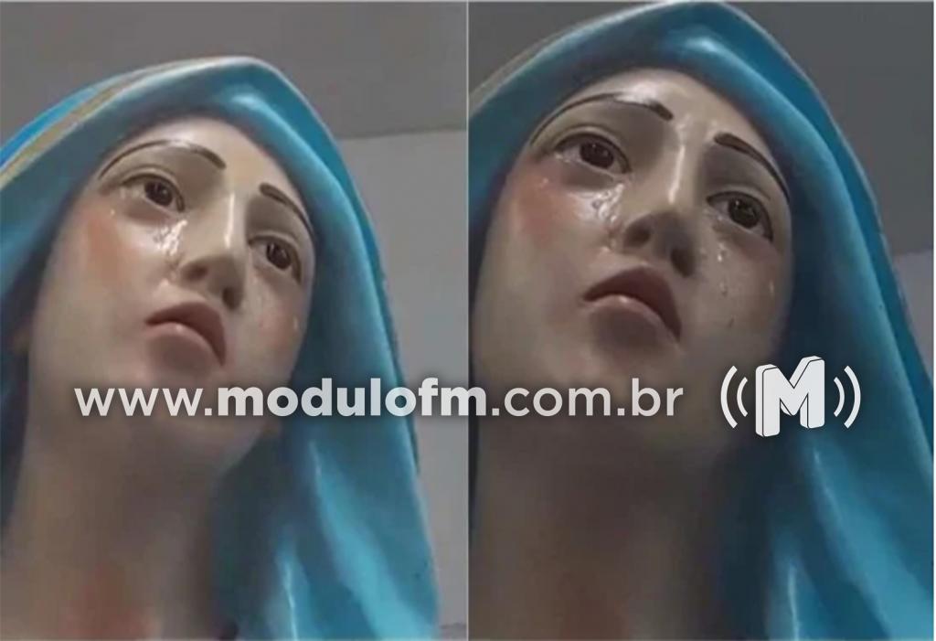 Fiéis relatam que viram imagem de Nossa Senhora chorar em Cruzeiro da Fortaleza e vídeo viraliza nas redes sociais