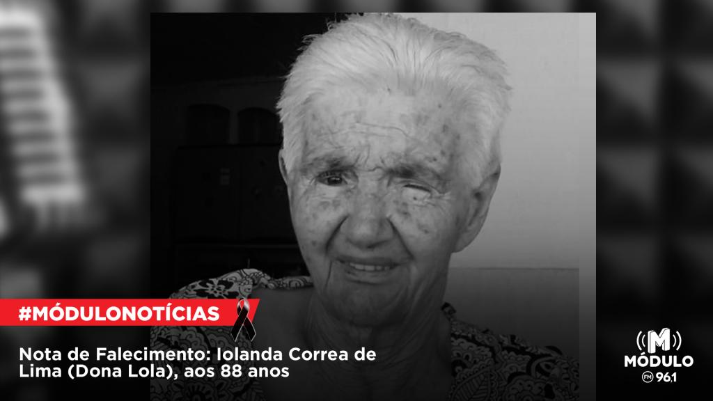 Nota de Falecimento: Iolanda Correa de Lima (Dona Lola), aos 88 anos