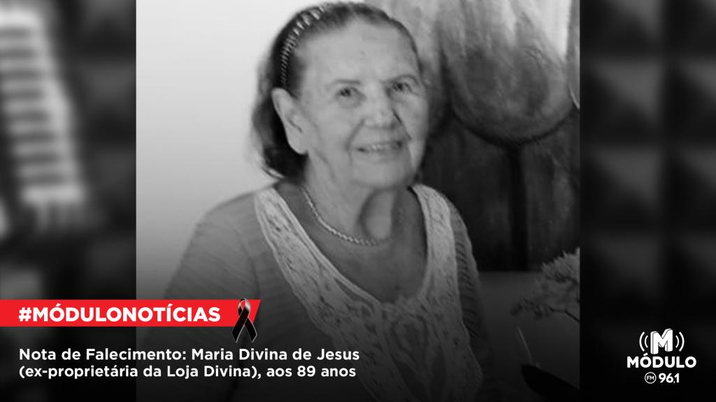 Nota de Falecimento: Maria Divina de Jesus (ex-proprietária da Loja Divina), aos 89 anos
