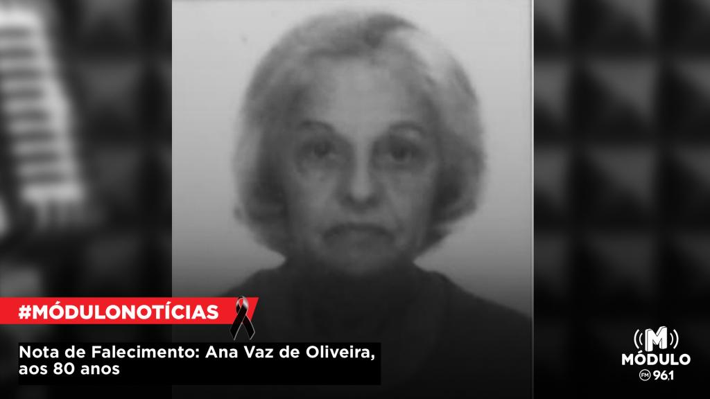 Nota de Falecimento: Ana Vaz de Oliveira, aos 80...