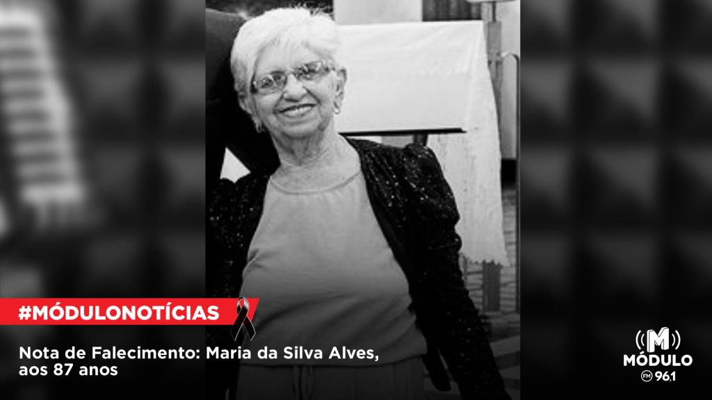 Nota de Falecimento: Maria da Silva Alves, aos 87 anos