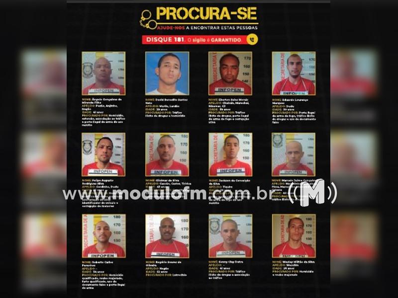 Autoridades de Minas Gerais divulgam lista dos 12 criminosos mais procurados do Estado