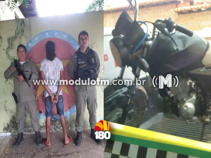 Foragido da Justiça de Coromandel é capturado no Piauí com arma irregular e motocicleta de origem duvidosa