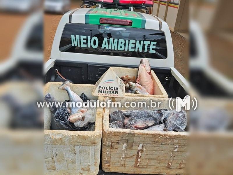Polícia Ambiental apreende 130kg de peixes irregulares durante fiscalização em Coromandel