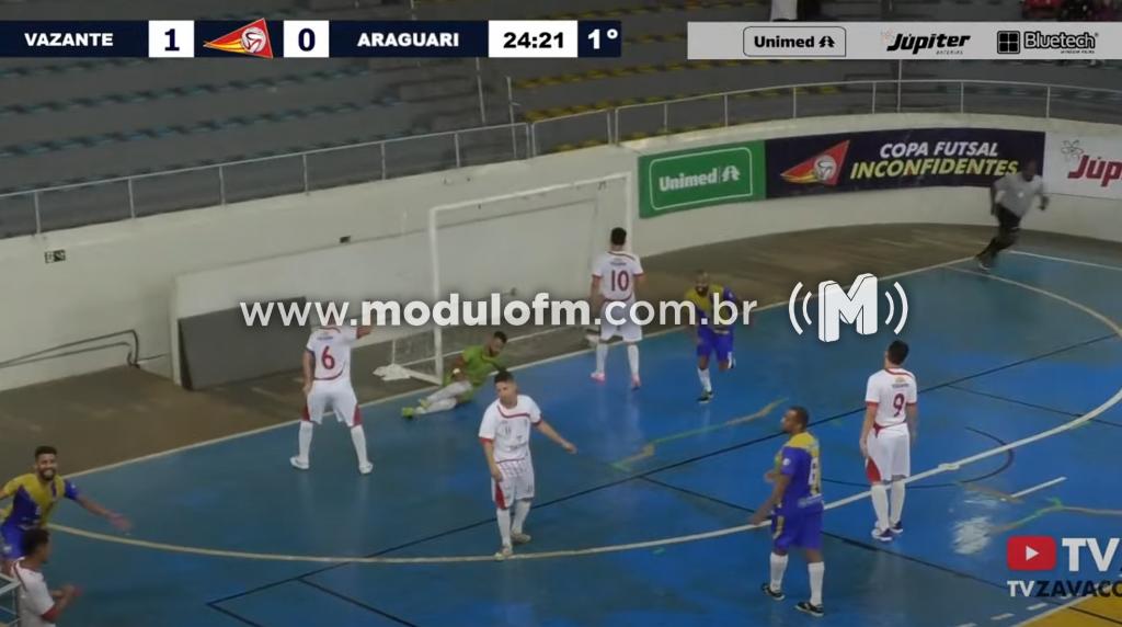 Vazante e Araguari fazem hoje a partida de volta da grande final da Copa Inconfidentes de Futsal.
