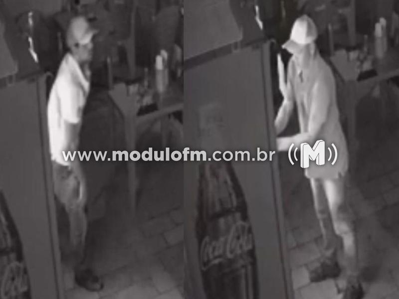 Veja o vídeo: Imagens de câmeras de segurança mostram momento do furto em lanchonete na região central de Patrocínio