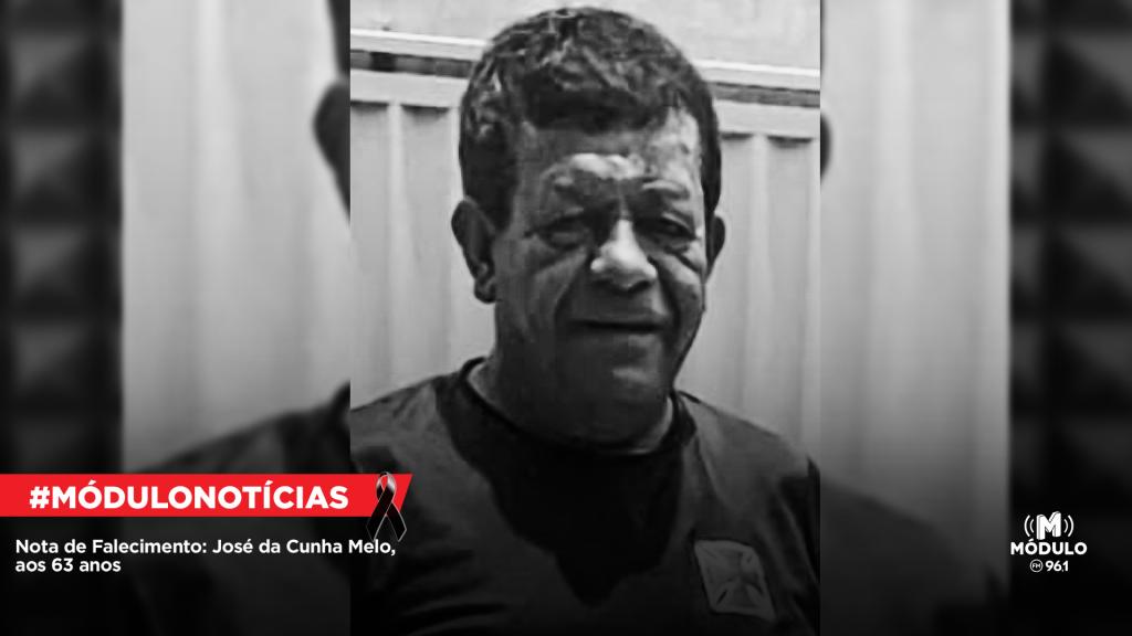 Nota de Falecimento: José da Cunha Melo, aos 63 anos