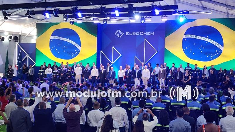 Lula e Zema participam da cerimônia de inauguração do Complexo Mineroindustrial da EuroChem em Serra do Salitre