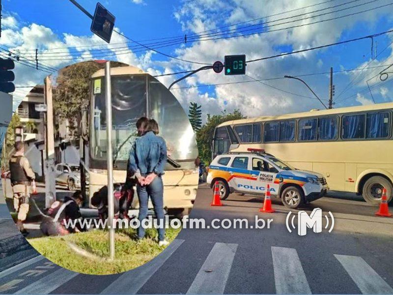 Ciclista de 20 anos fica ferido após colisão com ônibus em Patrocínio