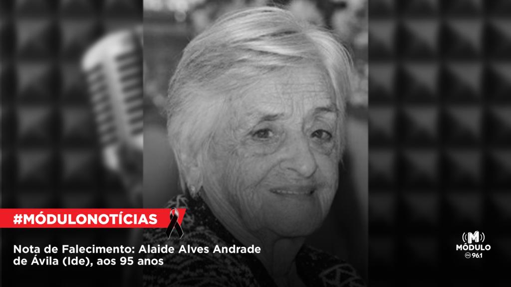Nota de Falecimento: Alaide Alves Andrade de Ávila (Ide),...